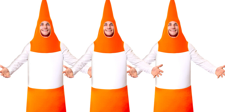 Traffic cones student fancy dress idea